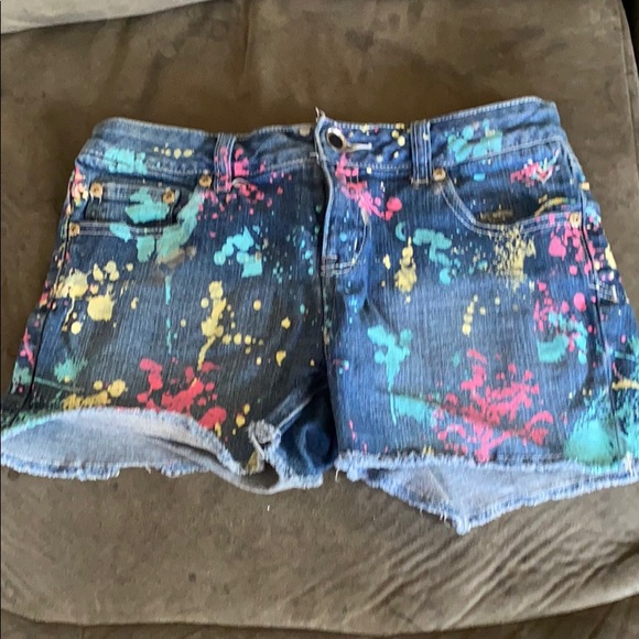 Justice Bottoms Paint Splatter Jean Shorts Poshmark
